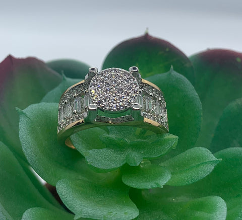 Dazzling Two Tone Micro Pave Ring