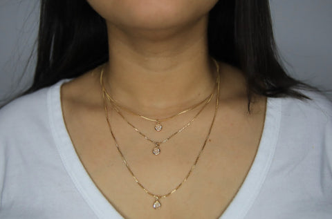 Triple Layer Clear Necklaces