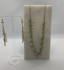 Colorful Necklace & Drop Earrings Set