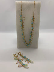 Colorful Necklace & Drop Earrings Set