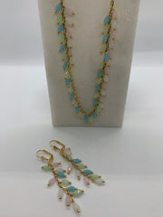 Colorful Necklace & Drop Earrings Set