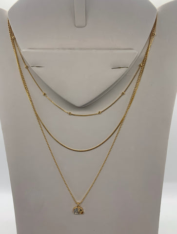 Triple chain 18k gold filled necklace