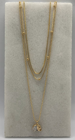 Triple chain 18k gold filled necklace