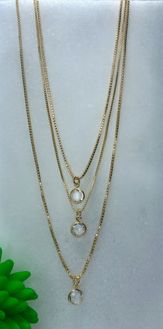 Triple Layer Clear Necklaces